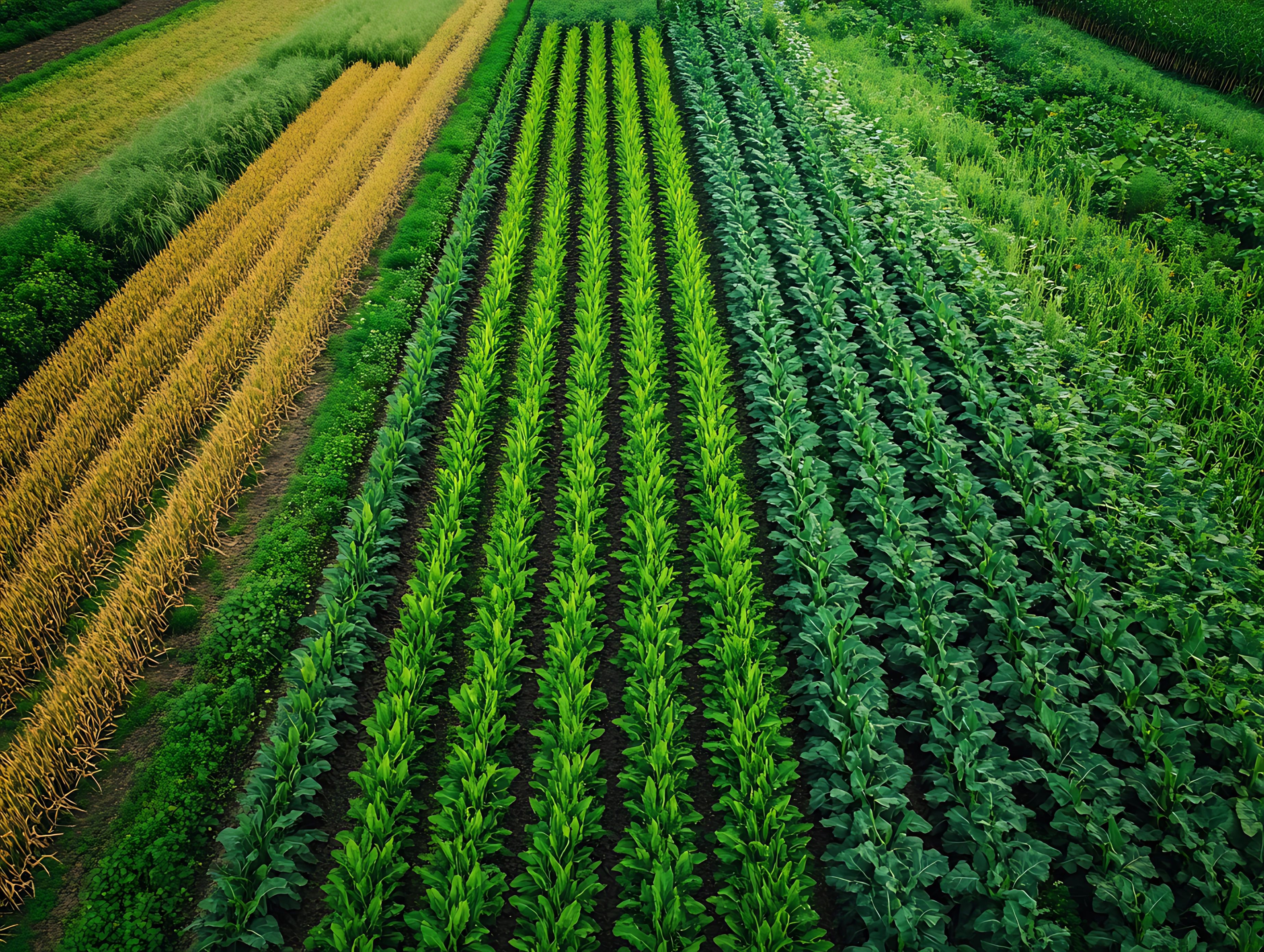 Green agricultural fields